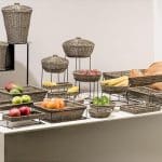 BUFFET RATTAN BASKET ROUND WITH LID GREY 23X15CM ESPIEL - Image 2