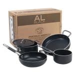 BY ORDER - SAUCE POT ALBLACK INDUCTION ALUMINIUM 2 HANDLES TEFLON 32X18CM 12.5L AGNELLI  ITALY - Image 2