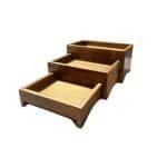 WOOD BREAD STATION 3 PC STACKABLE IROCO OAK UNIQUE