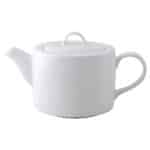 DISCONTINUED - PORCELAIN BRASSERIE TEA/COFFEE POT STACKABLE 40CL FINE PORCELAIN TABLETOP