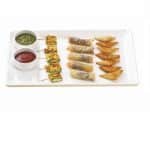 MELAMINE PLATTER WITH BOWL 40.5X28CM WHITE - UNIQUE