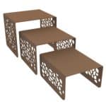BUFFET RISERS SET OF 3 TOTAL 57X22X18.5CM BROWN - BY ORDER