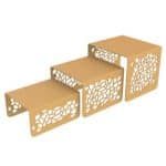 BUFFET RISERS SET OF 3 TOTAL 57X22X18.5CM GOLD - BY ORDER