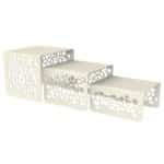 BUFFET RISERS SET OF 3 TOTAL 57X22X18.5CM PEARL WHITE - BY ORDER