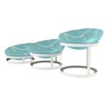 BUFFET SET OF 3 RISERS WITH BOWLS 25CM COLOR MARBLE VEINS BLUE - BY ORDER