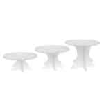 MELAMINE STAND 3 PLATE ROUND 35-28-21CM WHITE UNIQUE