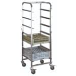 DISHWASHER  BASKET RACKS TROLLEY 7 BASKETS 51X56X170CM INOX GTSA