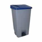 GARBAGE PEDAL BIN WITH WHEELS 120L 51X42.5X87.5CM BLUE LID GTSA