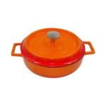 DISCONTINUED SLOWCOOK CAST IRON ENAM CAST IRON ENAMELED CASSEROLE POT 24X6CM ORANGE AGNELLI - ITALY