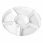 MELAMINE ROUND ORDEF DIVIDED DISH MEZE 6 COMPARTMENT 25X3CM UNIQUE