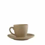 DISCONTINUED 2025 GOBI SAND STONEWARE CUP AND SAUCER 8CL BEIGE ESPIEL