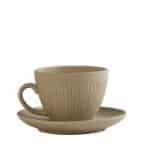 DISCONTINUED 2025 GOBI SAND STONEWARE CUP AND SAUCER 31CL BEIGE ESPIEL