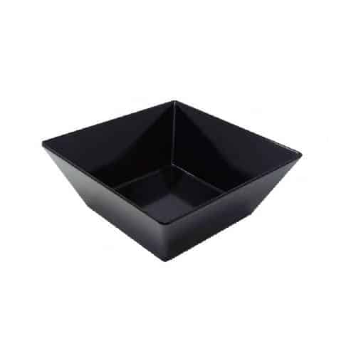 CRO-ILS-E206510BK00.jpg NEW MELAMINE CANON BOWL SQUARE BLACK 24X24X10CM ITALY - Image 1