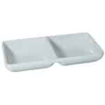 NEW MELAMINE DOUBLE MINI SQUARE SAUCE DIP ORIENTAL SERIES 14.5X7X2.5CM WHITE ILSA