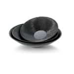 MELAMINE PLATTER ROUND BLACK ENGRAVE 35CM UNIQUE