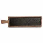 MELAMINE PLATTER RECTANGULAR WITH HANDLE 61X16CM BLACK BROWN WOOD UNIQUE