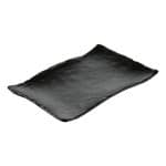 MELAMINE PLATTER WAVE BLACK 27X19X2CM NOV