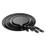 MELAMINE PLATTER ROUND WITH HANDLE BLACK 41.5X30.3X2CM NOV