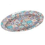 MELAMINE PLATTER OVAL DECOR 43X28X3.5CM NOV