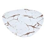 MELAMINE PLATE EGG SHAPE 29X27CM WHITE GOLD M618261-BJ