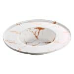 MELAMINE PLATE PASTA DEEP 33X6.5CM WHITE GOLD 27-009-BJ