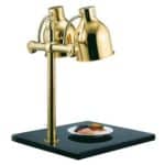 BUFFET CARVING STATION HEATER LAMP DOUBLE STAND GOLD MARBLE 45X50CM UNIQUE