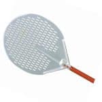 DISCONTINUED - PIZZA PEEL PERFORATED ROUND  ALLUMINIUM 41X191CM AGNELLI - ITALY
