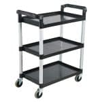 SERVING TROLLEY ALUMINIUM BLACK 3 PLASTIC SHELVES 97X83X42CM NOV