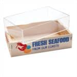 100CHEF WOODEN PRINTED SEAFOOD BOX 1X8PCS 21X13X5CM SPAIN