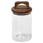 GLASS JAR WITH WOODEN LID 95CL 10X19.5CM ESPIEL