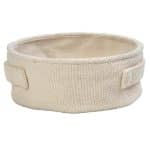 BREAD BASKET ROUND WHITE WOOVEN COTTON 21X8CM ESPIEL - BY ORDER