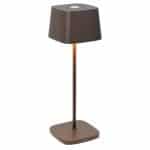 TABLE LAMP OFELIA PRO SQUARE CORTEN LED DIMMER RECHARGEABLE ZAFFERANO ITALY