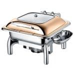 CHAFING DISH INDUCTION SQUARE WINDOW 2/3 36X32CM S/S BRONZE UNIQUE