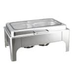 CHAFING DISH RECTANGULAR 1/1 WITH HYDRAULIC WINDOW GLASS 304 ST/STEEL