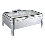 CHAFING DISH RECTANGULAR 1/1 WITH HYDRAULIC WINDOW GLASS 304 ST/STEEL