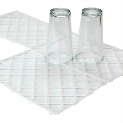 BAR MAT FOR GLASS INTERLOCKING SHELF 10PCS/PACK 20.5X30.5CM WHITE BEAUMONT - DISCONTINUED