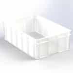 STORAGE SPAIN48 PLASTIC PP BOX CLOSED GRATE 63X43X20CM 48L WHITE UNIQUE