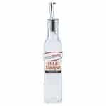OIL OR VINEGAR SQUARE GLASS BOTTLE 4.7X25.5CM  27CL WITH INOX POURER GTSA