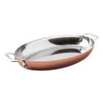 15600 COPPER 3PLY BAKER OVAL 30X18X5CM PADERNO ITALY