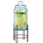 BUFFET SQUILLO GLASS JUICE DISPENSER 7L WITH BASE STEEL BLACK MAT GARIBALDI