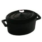 BY ORDER - SLOWCOOK ENAMELLED CAST IRON SAUCE POT OVAL WITH LID 12X9X6CM 36L BLACK PADERNO