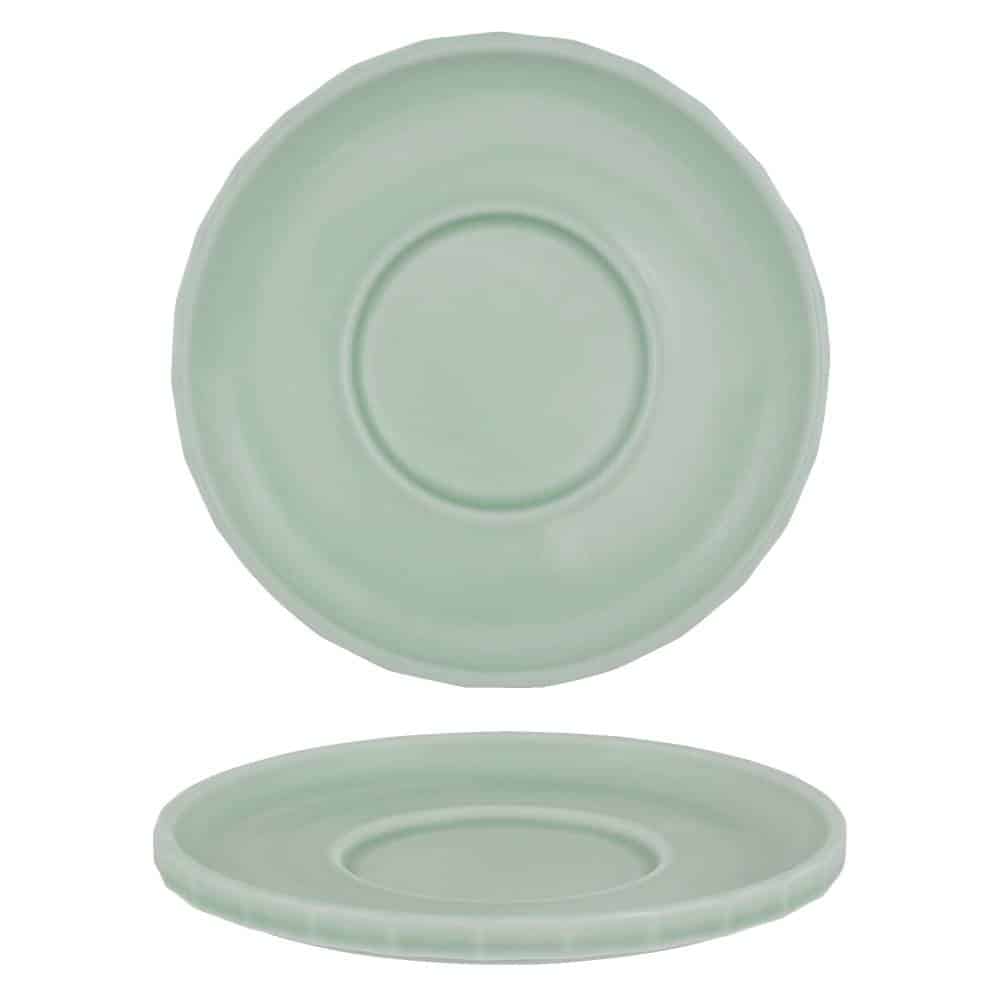 CRO-BAU-766909B.jpg EDGE GLOW SEA CUP SAUCER 13CM ESPRESSO BAUSCHER GERMANY - Image 1