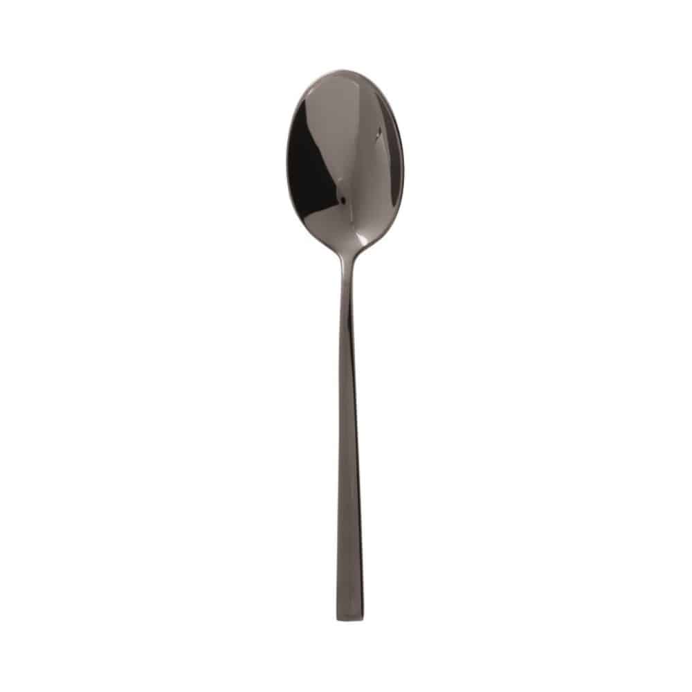 CUT-SAM-52730B25.jpg LINEAQ PVD BLACK DESSERT SPOON 1PC 18-10 INOX SAMBONET ITALY - BY ORDER - Image 1
