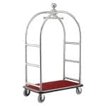 LUGGAGE TROLLEY 113X62X191CM BRUSHET ST/STEEL RED BASE WAS GERMANY