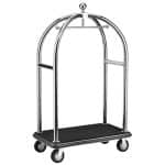 LUGGAGE TROLLEY 113X62X191CM BRUSHET ST/STEEL BLACK BASE WAS GERMANY