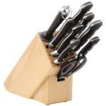 PROFESSIONAL KNIVES SET 18100 WOOD BLOCK BASE WITH 9 KNIVES PADERNO ITALY - BY ORDER