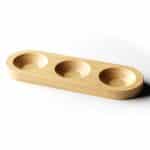 3 BOWL TRAY 11X31X2CM - OAK WOOD - UNIQUE