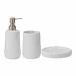 BATHROOM 3 SET PORCELAINE TOOTHBRUSH, SOAP REST AND SOAP DISPENSER