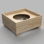 WOOD BASE W/ HOLE FOR INDUCTION HOB - 35 X 33 X 16 CM - UNIQUE