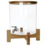 BUFFET BEVERAGE DISPENSER GLASS BOROSILICATE AND WOOD 24.5X23CM 4L ESPIEL